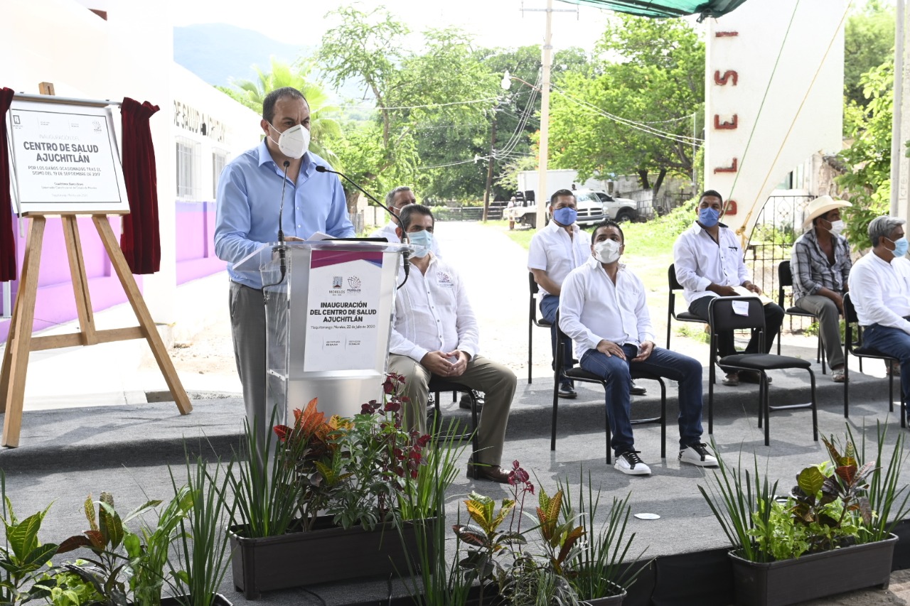 Entrega gobierno de Cuauhtémoc Blanco nuevo Centro de Salud en Ajuchitlán, Tlaquiltenango